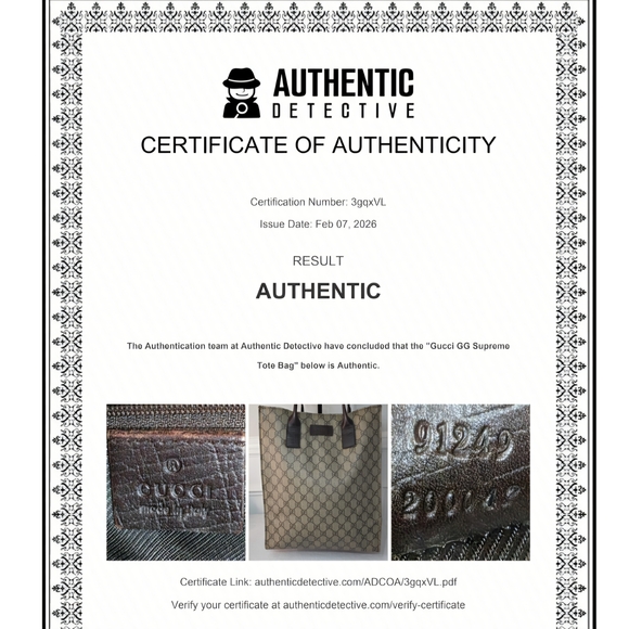 Gucci GG Supreme Monogram Tote With COA - Picture 11 of 11